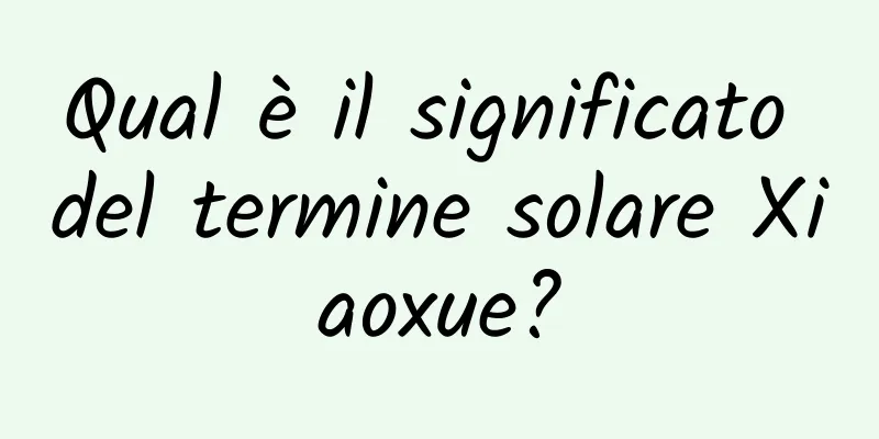 Qual è il significato del termine solare Xiaoxue?