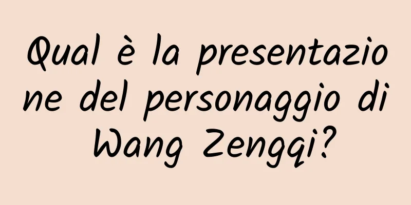 Qual è la presentazione del personaggio di Wang Zengqi?