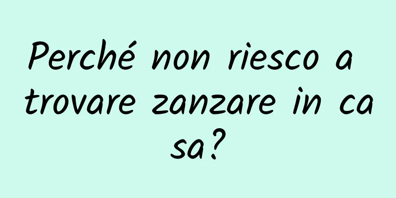 Perché non riesco a trovare zanzare in casa?