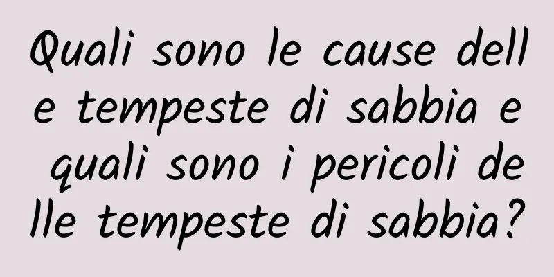Quali sono le cause delle tempeste di sabbia e quali sono i pericoli delle tempeste di sabbia?