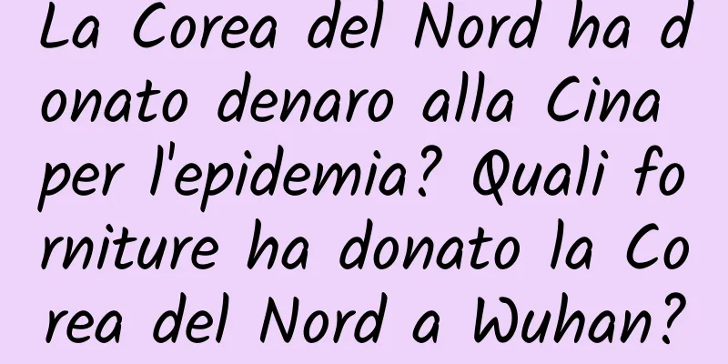 La Corea del Nord ha donato denaro alla Cina per l'epidemia? Quali forniture ha donato la Corea del Nord a Wuhan?