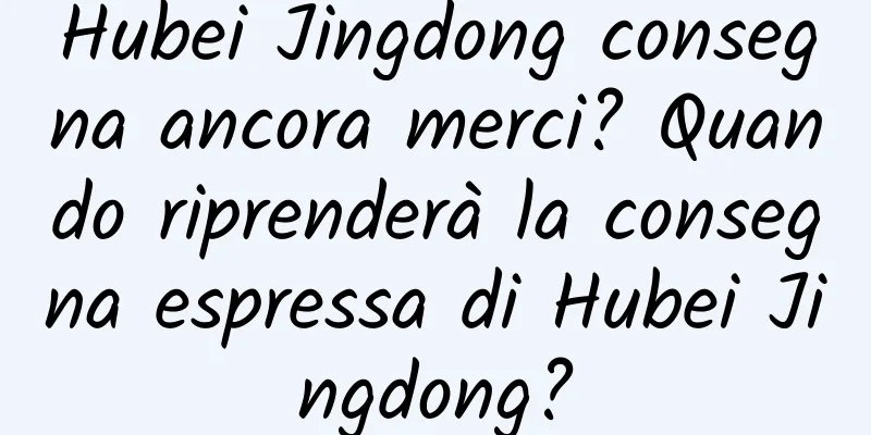 Hubei Jingdong consegna ancora merci? Quando riprenderà la consegna espressa di Hubei Jingdong?