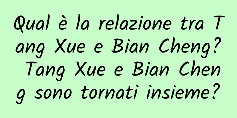 Qual è la relazione tra Tang Xue e Bian Cheng? Tang Xue e Bian Cheng sono tornati insieme?
