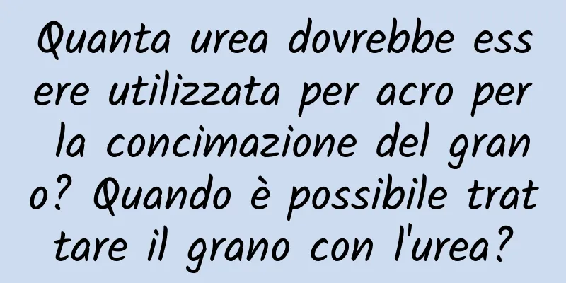 Quanta urea dovrebbe essere utilizzata per acro per la concimazione del grano? Quando è possibile trattare il grano con l'urea?