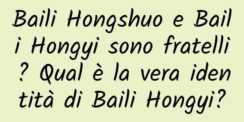 Baili Hongshuo e Baili Hongyi sono fratelli? Qual è la vera identità di Baili Hongyi?