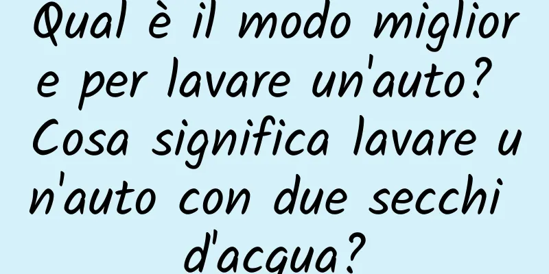 Qual è il modo migliore per lavare un'auto? Cosa significa lavare un'auto con due secchi d'acqua?