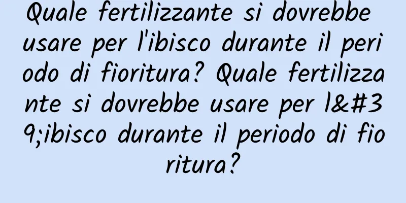 Quale fertilizzante si dovrebbe usare per l'ibisco durante il periodo di fioritura? Quale fertilizzante si dovrebbe usare per l'ibisco durante il periodo di fioritura?