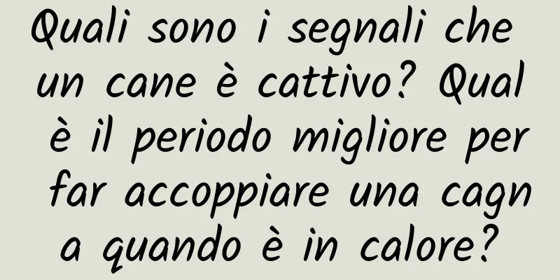 Quali sono i segnali che un cane è cattivo? Qual è il periodo migliore per far accoppiare una cagna quando è in calore?