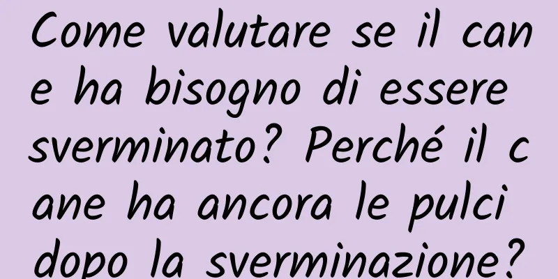 Come valutare se il cane ha bisogno di essere sverminato? Perché il cane ha ancora le pulci dopo la sverminazione?
