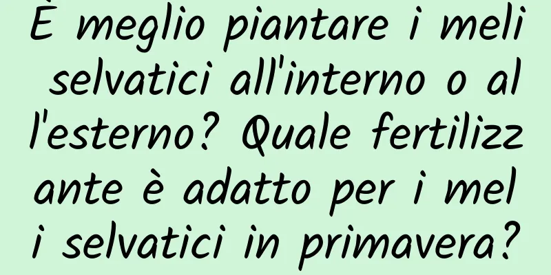 È meglio piantare i meli selvatici all'interno o all'esterno? Quale fertilizzante è adatto per i meli selvatici in primavera?