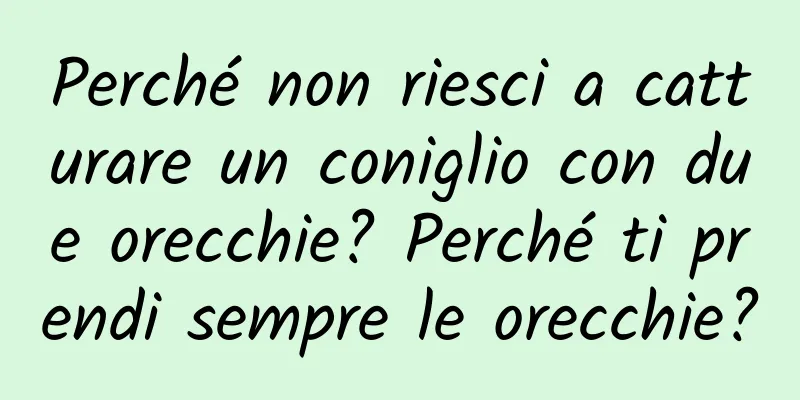 Perché non riesci a catturare un coniglio con due orecchie? Perché ti prendi sempre le orecchie?