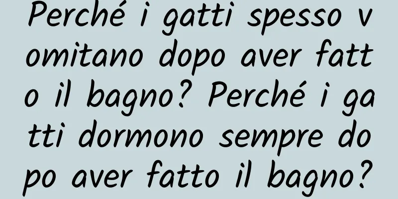 Perché i gatti spesso vomitano dopo aver fatto il bagno? Perché i gatti dormono sempre dopo aver fatto il bagno?