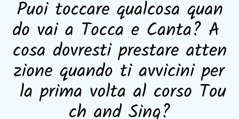 Puoi toccare qualcosa quando vai a Tocca e Canta? A cosa dovresti prestare attenzione quando ti avvicini per la prima volta al corso Touch and Sing?