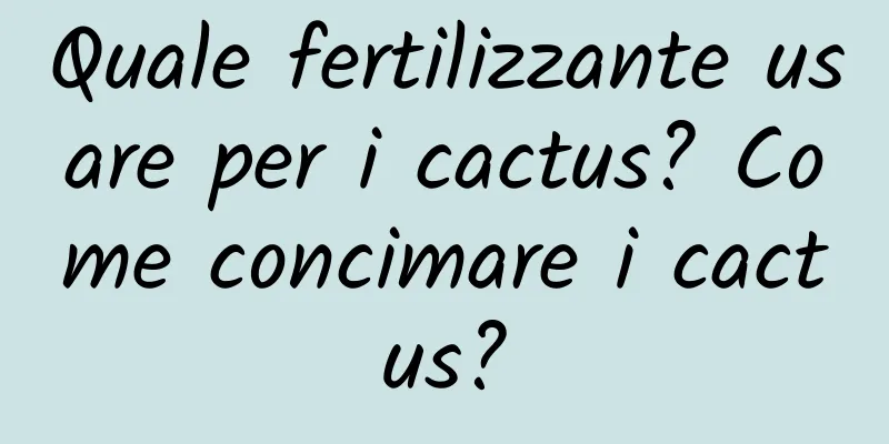 Quale fertilizzante usare per i cactus? Come concimare i cactus?