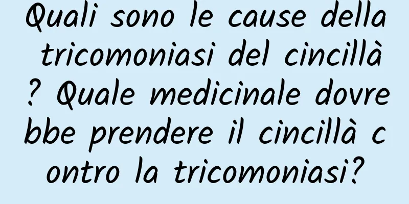 Quali sono le cause della tricomoniasi del cincillà? Quale medicinale dovrebbe prendere il cincillà contro la tricomoniasi?