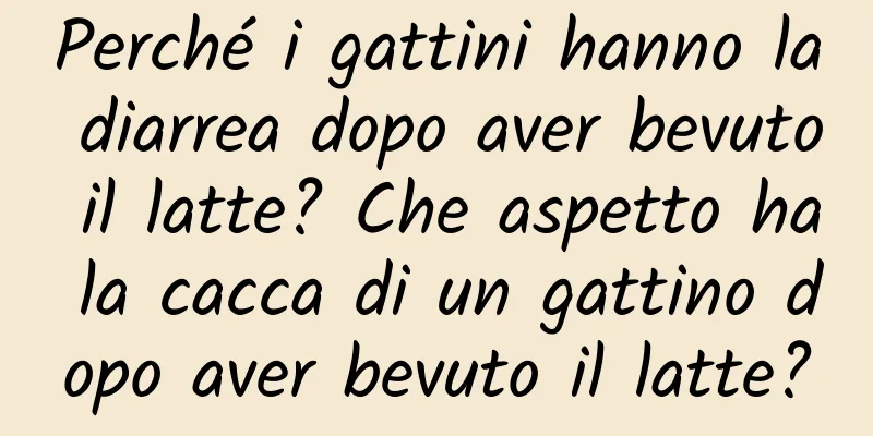 Perché i gattini hanno la diarrea dopo aver bevuto il latte? Che aspetto ha la cacca di un gattino dopo aver bevuto il latte?