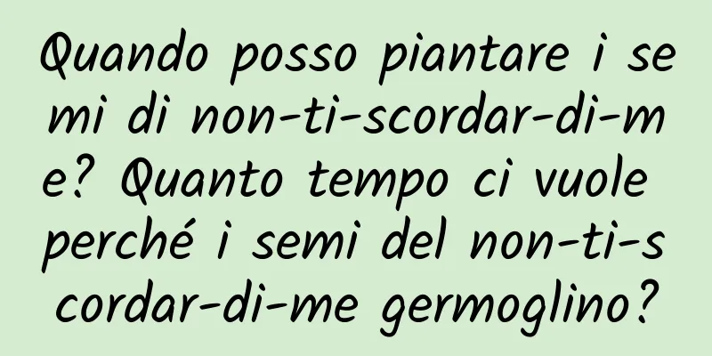 Quando posso piantare i semi di non-ti-scordar-di-me? Quanto tempo ci vuole perché i semi del non-ti-scordar-di-me germoglino?