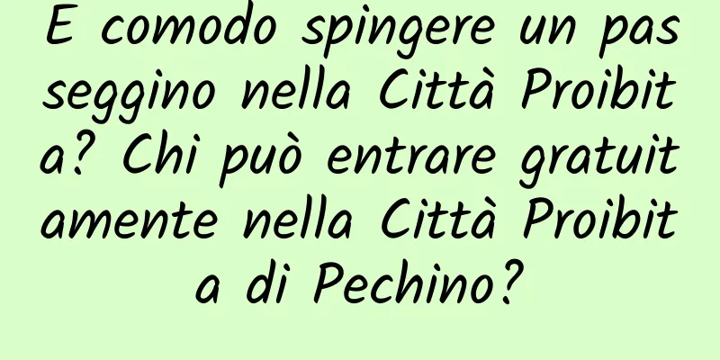 È comodo spingere un passeggino nella Città Proibita? Chi può entrare gratuitamente nella Città Proibita di Pechino?