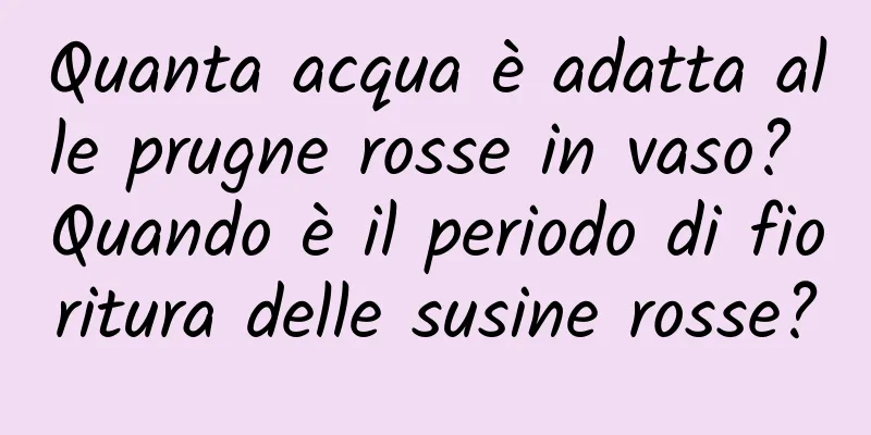 Quanta acqua è adatta alle prugne rosse in vaso? Quando è il periodo di fioritura delle susine rosse?