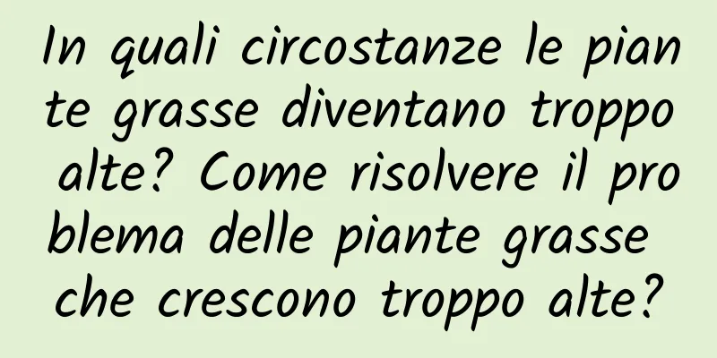 In quali circostanze le piante grasse diventano troppo alte? Come risolvere il problema delle piante grasse che crescono troppo alte?