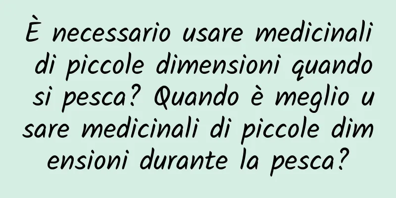 È necessario usare medicinali di piccole dimensioni quando si pesca? Quando è meglio usare medicinali di piccole dimensioni durante la pesca?