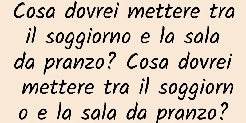 Cosa dovrei mettere tra il soggiorno e la sala da pranzo? Cosa dovrei mettere tra il soggiorno e la sala da pranzo?