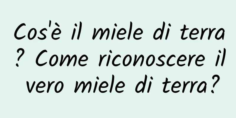 Cos'è il miele di terra? Come riconoscere il vero miele di terra?