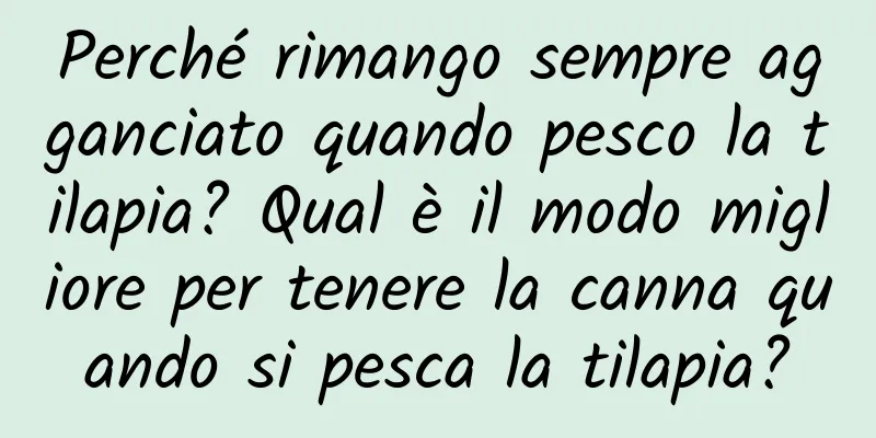 Perché rimango sempre agganciato quando pesco la tilapia? Qual è il modo migliore per tenere la canna quando si pesca la tilapia?