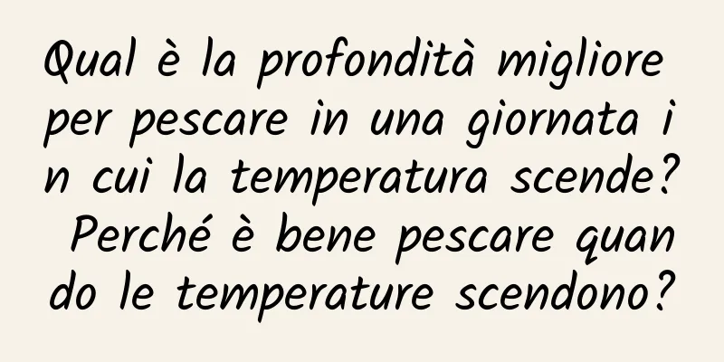 Qual è la profondità migliore per pescare in una giornata in cui la temperatura scende? Perché è bene pescare quando le temperature scendono?