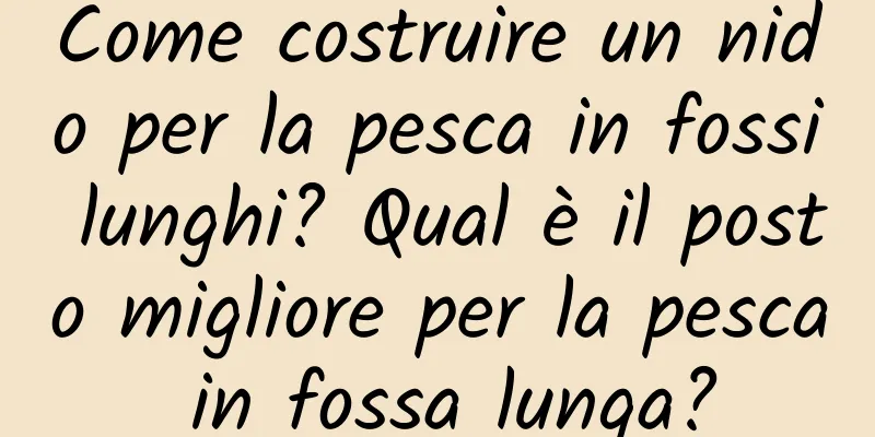 Come costruire un nido per la pesca in fossi lunghi? Qual è il posto migliore per la pesca in fossa lunga?