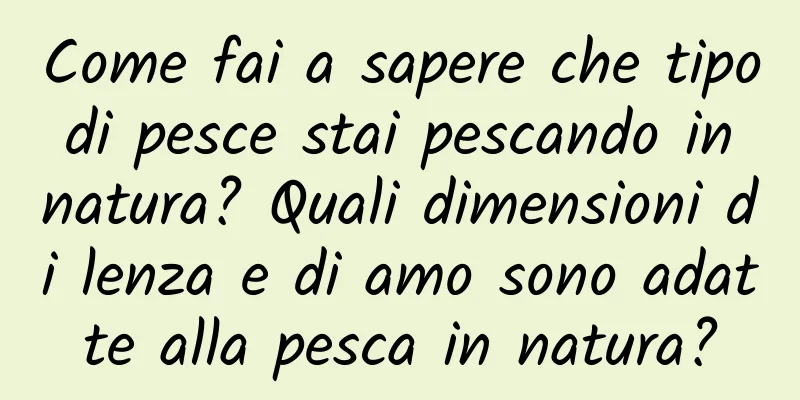 Come fai a sapere che tipo di pesce stai pescando in natura? Quali dimensioni di lenza e di amo sono adatte alla pesca in natura?