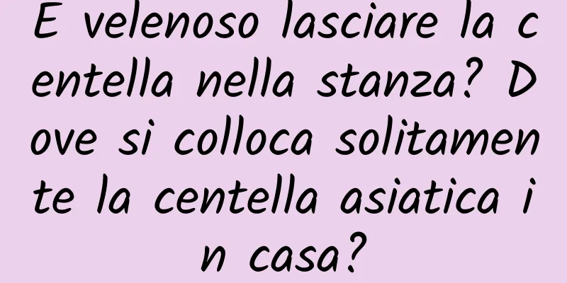 È velenoso lasciare la centella nella stanza? Dove si colloca solitamente la centella asiatica in casa?
