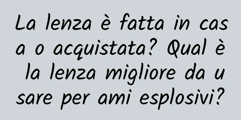 La lenza è fatta in casa o acquistata? Qual è la lenza migliore da usare per ami esplosivi?
