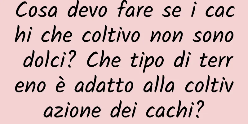 Cosa devo fare se i cachi che coltivo non sono dolci? Che tipo di terreno è adatto alla coltivazione dei cachi?