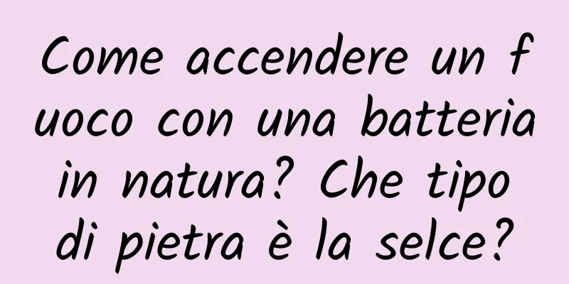 Come accendere un fuoco con una batteria in natura? Che tipo di pietra è la selce?