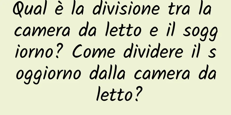 Qual è la divisione tra la camera da letto e il soggiorno? Come dividere il soggiorno dalla camera da letto?