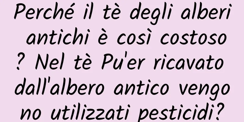 Perché il tè degli alberi antichi è così costoso? Nel tè Pu'er ricavato dall'albero antico vengono utilizzati pesticidi?