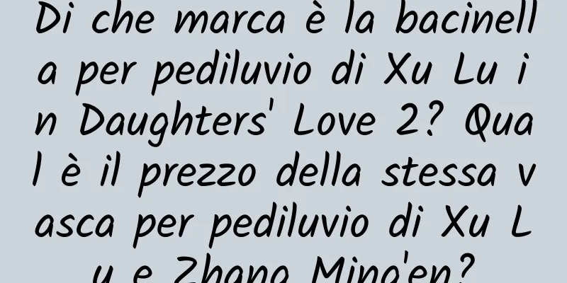 Di che marca è la bacinella per pediluvio di Xu Lu in Daughters' Love 2? Qual è il prezzo della stessa vasca per pediluvio di Xu Lu e Zhang Ming'en?