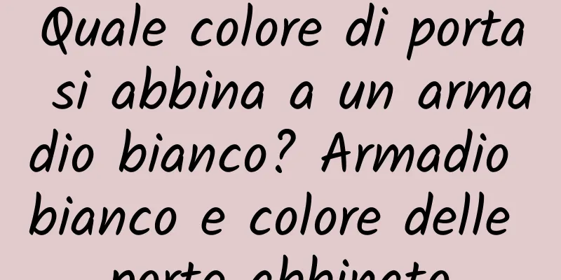 Quale colore di porta si abbina a un armadio bianco? Armadio bianco e colore delle porte abbinato