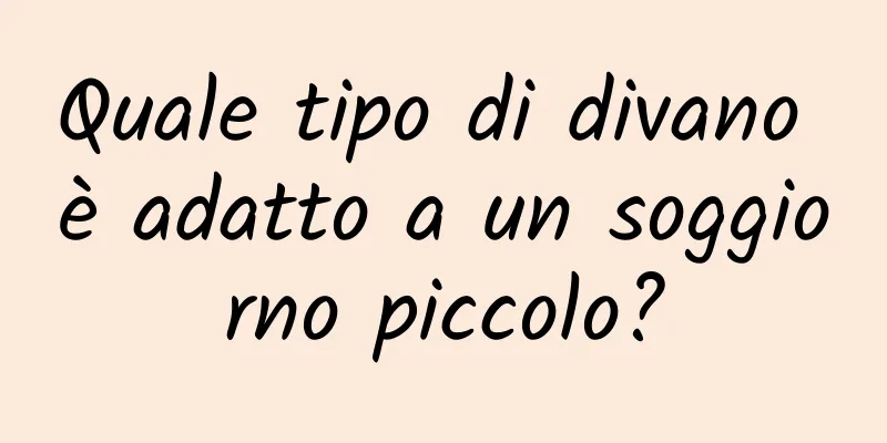 Quale tipo di divano è adatto a un soggiorno piccolo?