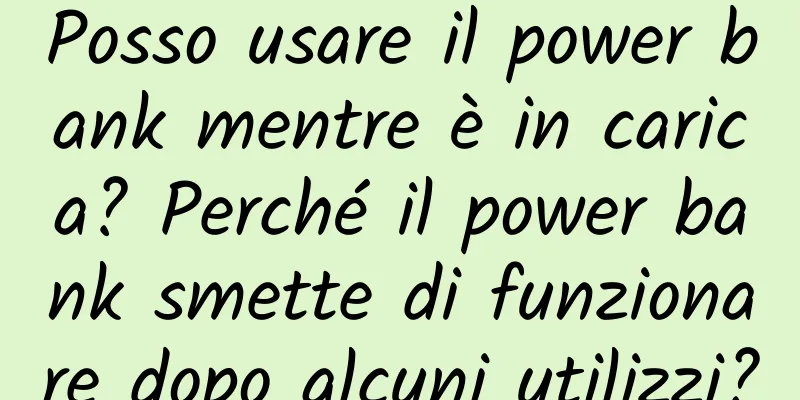 Posso usare il power bank mentre è in carica? Perché il power bank smette di funzionare dopo alcuni utilizzi?