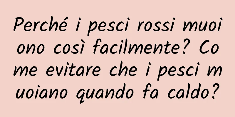 Perché i pesci rossi muoiono così facilmente? Come evitare che i pesci muoiano quando fa caldo?