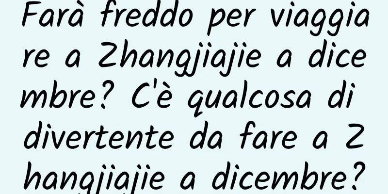Farà freddo per viaggiare a Zhangjiajie a dicembre? C'è qualcosa di divertente da fare a Zhangjiajie a dicembre?