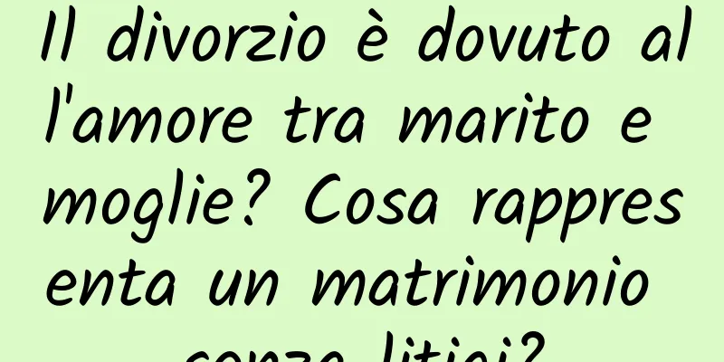 Il divorzio è dovuto all'amore tra marito e moglie? Cosa rappresenta un matrimonio senza litigi?