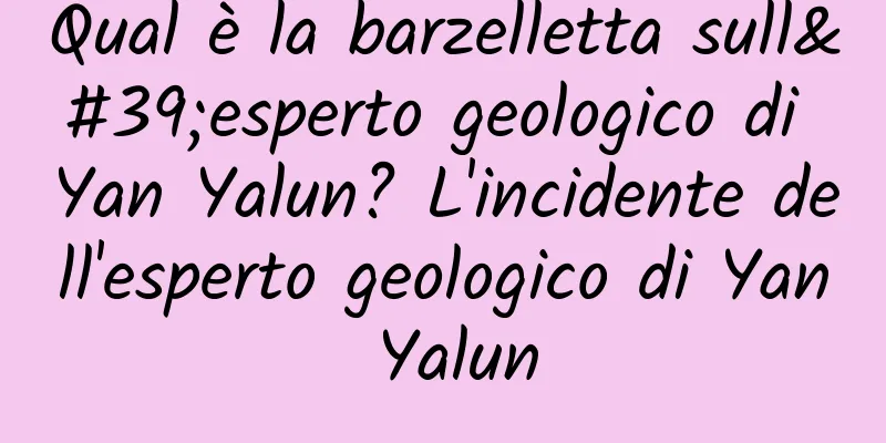 Qual è la barzelletta sull'esperto geologico di Yan Yalun? L'incidente dell'esperto geologico di Yan Yalun