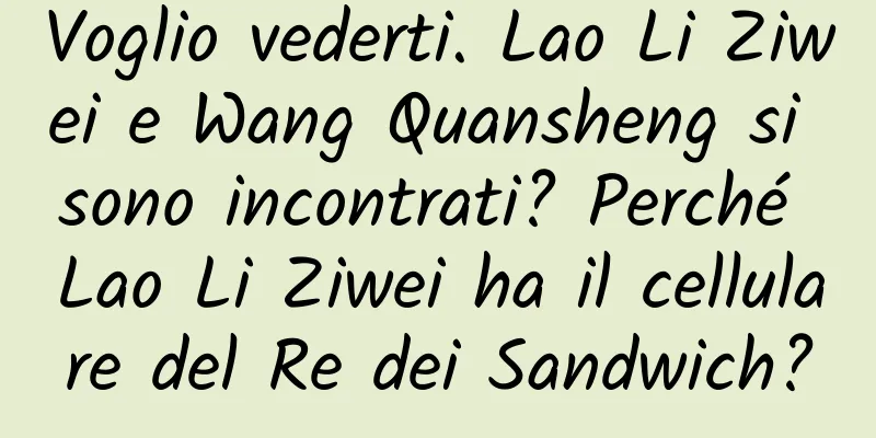 Voglio vederti. Lao Li Ziwei e Wang Quansheng si sono incontrati? Perché Lao Li Ziwei ha il cellulare del Re dei Sandwich?
