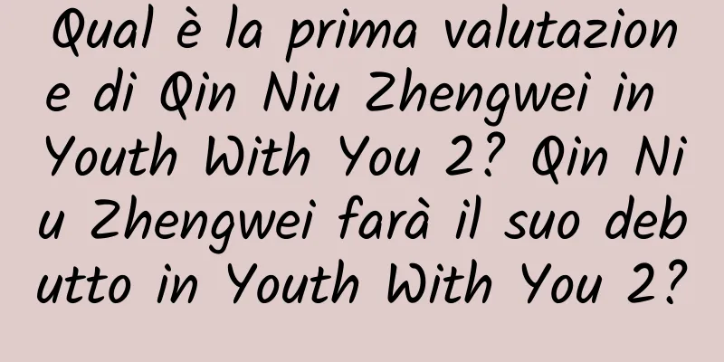 Qual è la prima valutazione di Qin Niu Zhengwei in Youth With You 2? Qin Niu Zhengwei farà il suo debutto in Youth With You 2?