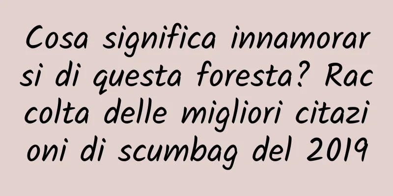 Cosa significa innamorarsi di questa foresta? Raccolta delle migliori citazioni di scumbag del 2019