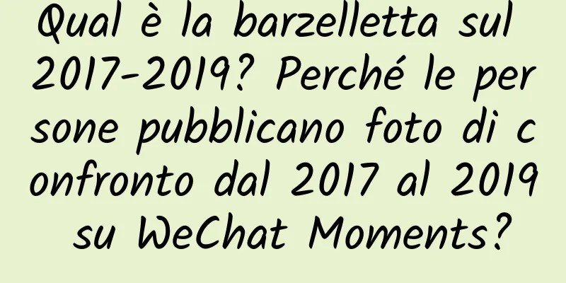 Qual è la barzelletta sul 2017-2019? Perché le persone pubblicano foto di confronto dal 2017 al 2019 su WeChat Moments?