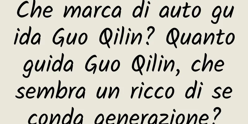 Che marca di auto guida Guo Qilin? Quanto guida Guo Qilin, che sembra un ricco di seconda generazione?